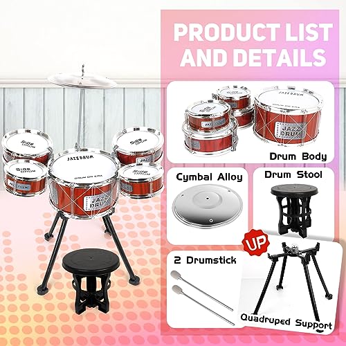 Kids Drum Set with 5 Drums Musical Instrument H177