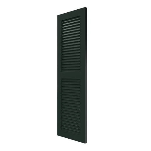 12x22W x 59x22H Exterior Composite Louvered Shutters (Per Pair), Chrome Green B290483