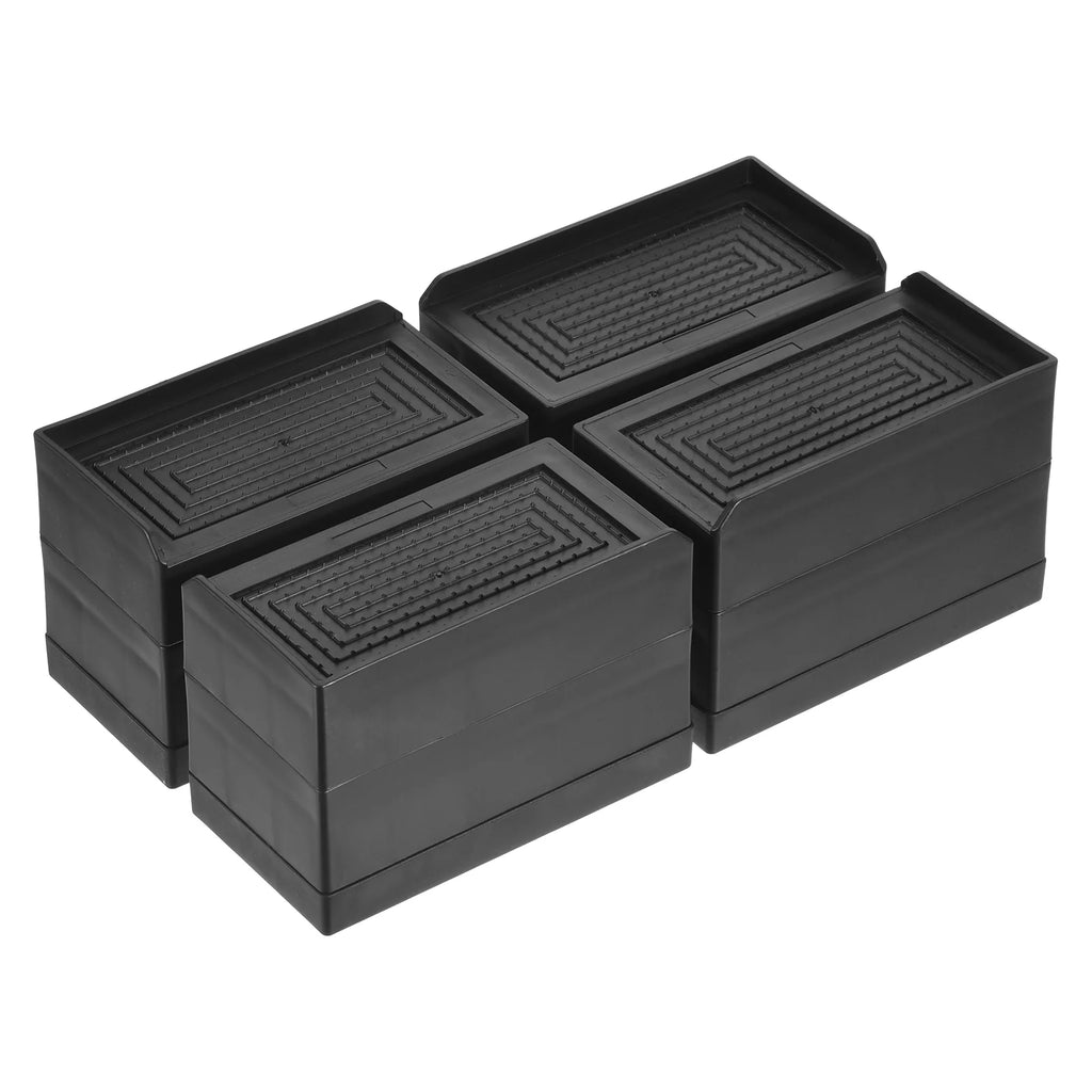 Black 4 Pack Adjustable Stackable Furniture Risers W944