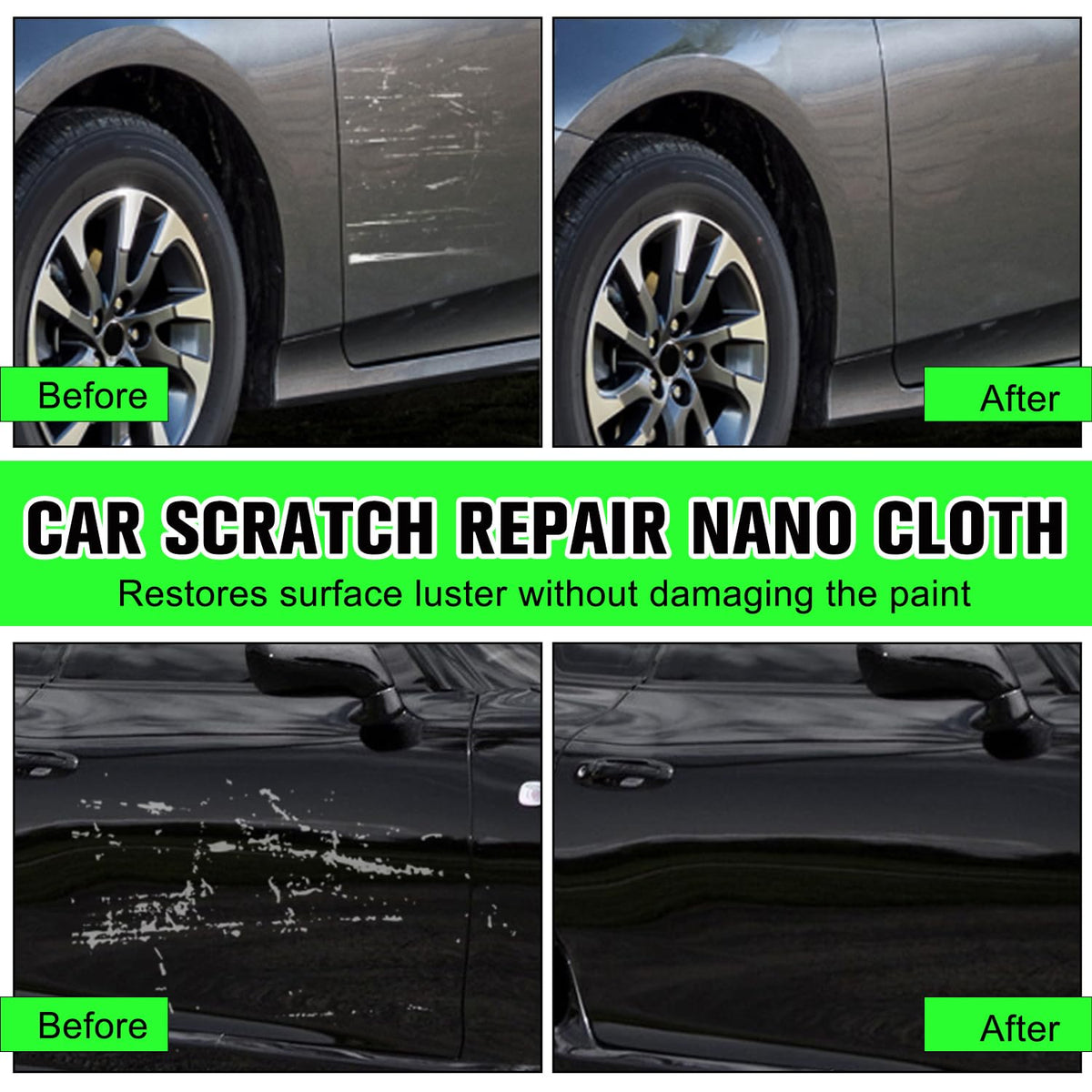 12 Pcs Nano Sparkle Car Scratch Remover Cloth Q31786
