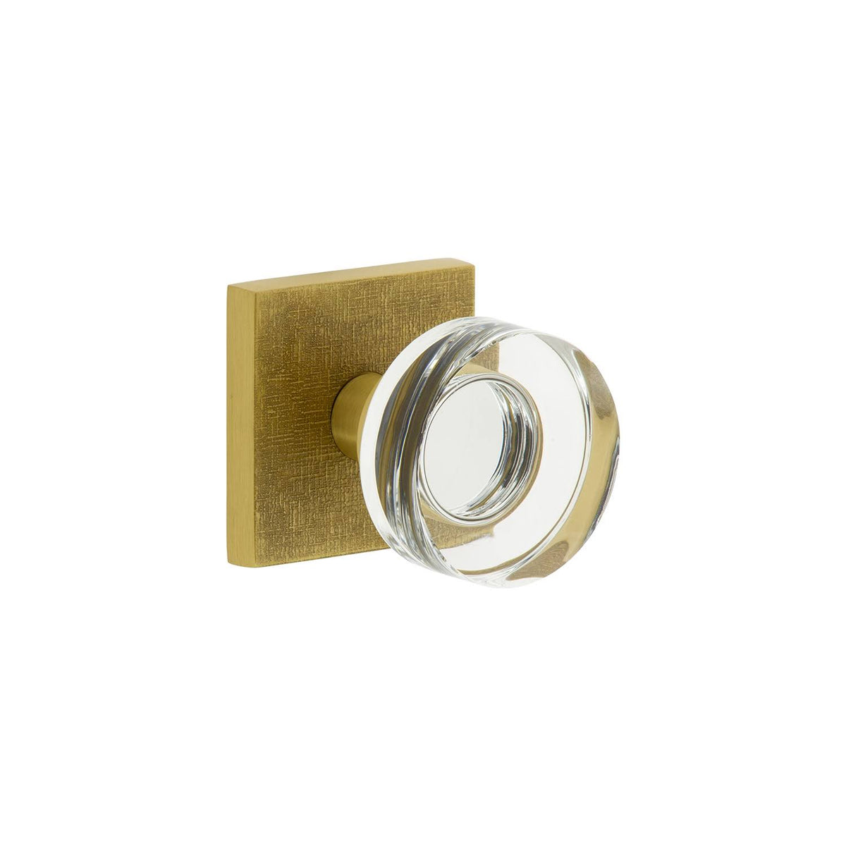 Linen Rosette Double Dummy with Crystal Knob in Satin Brass Y729