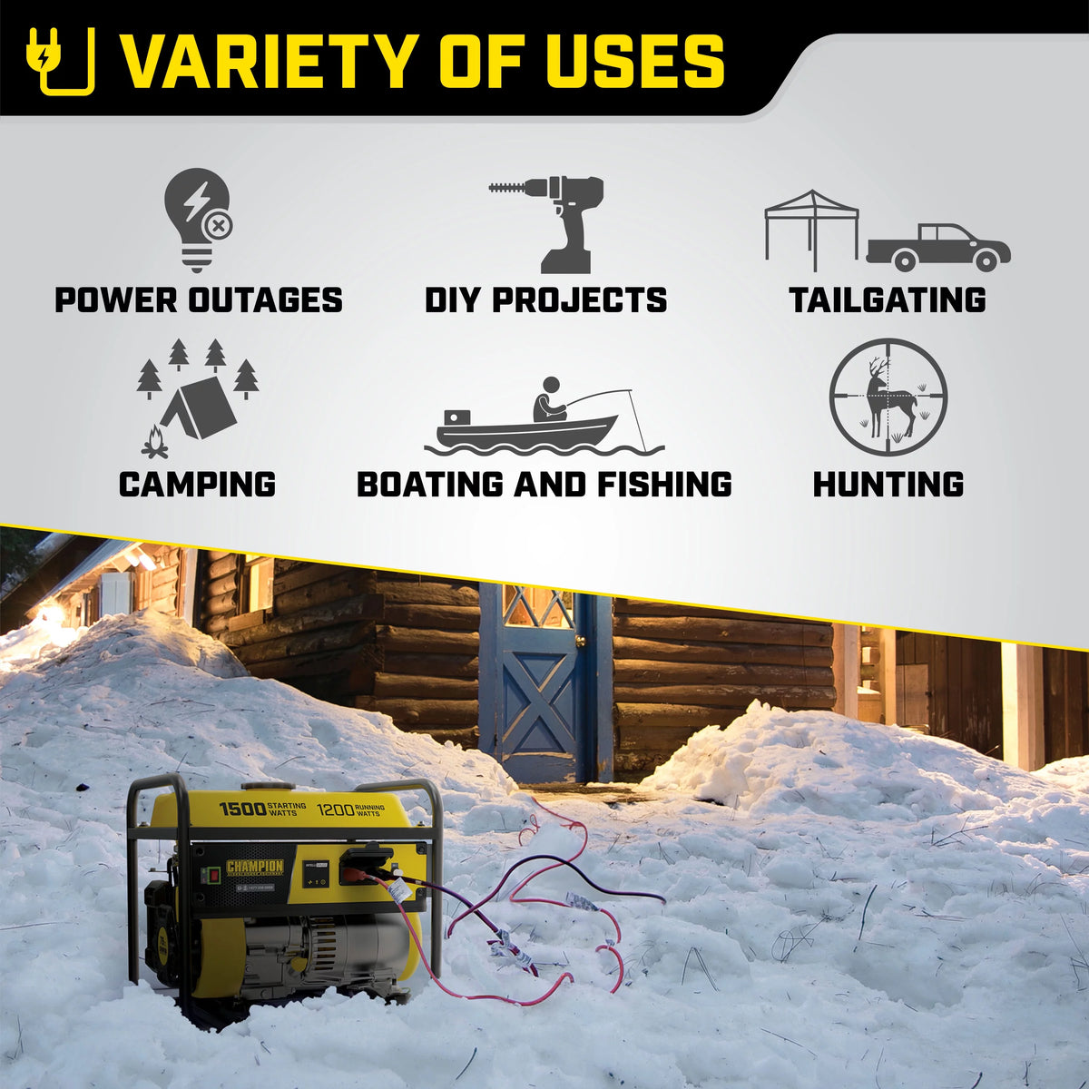 1500/1200 Watt Portable Generator C881298