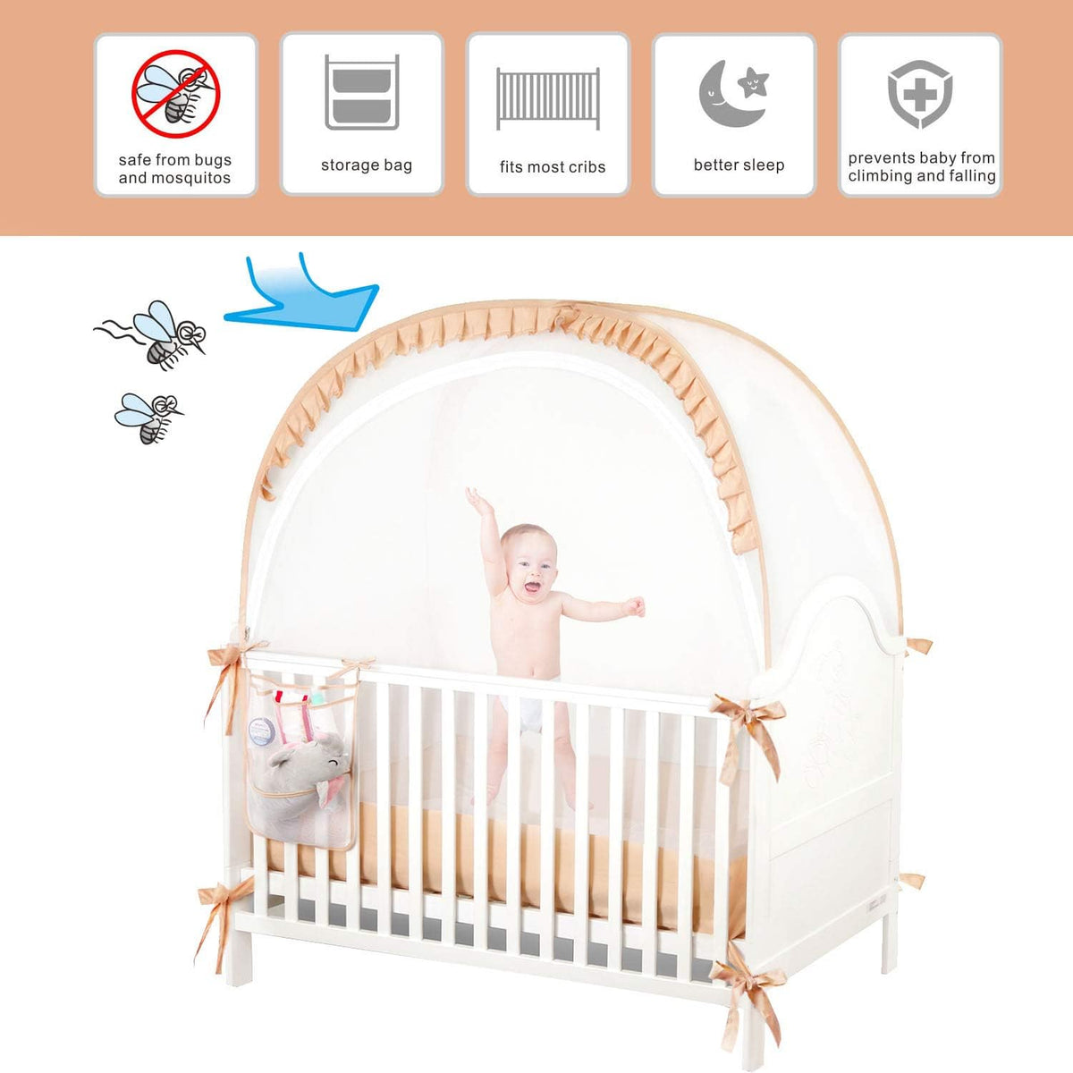 Baby Crib Pop up Tent Mesh Cover N833