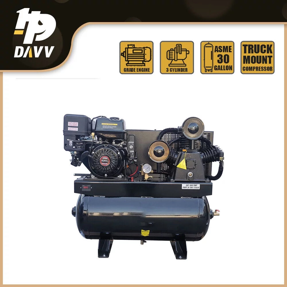 13HP 180psi Gas-Powered Air Compressor 420CC 30Gal S67229