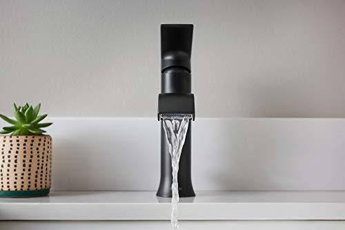 Matte Black Single Handle Bathroom Faucet with Drain I79756