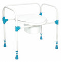 White Plastic Portable Commode Chair A74586