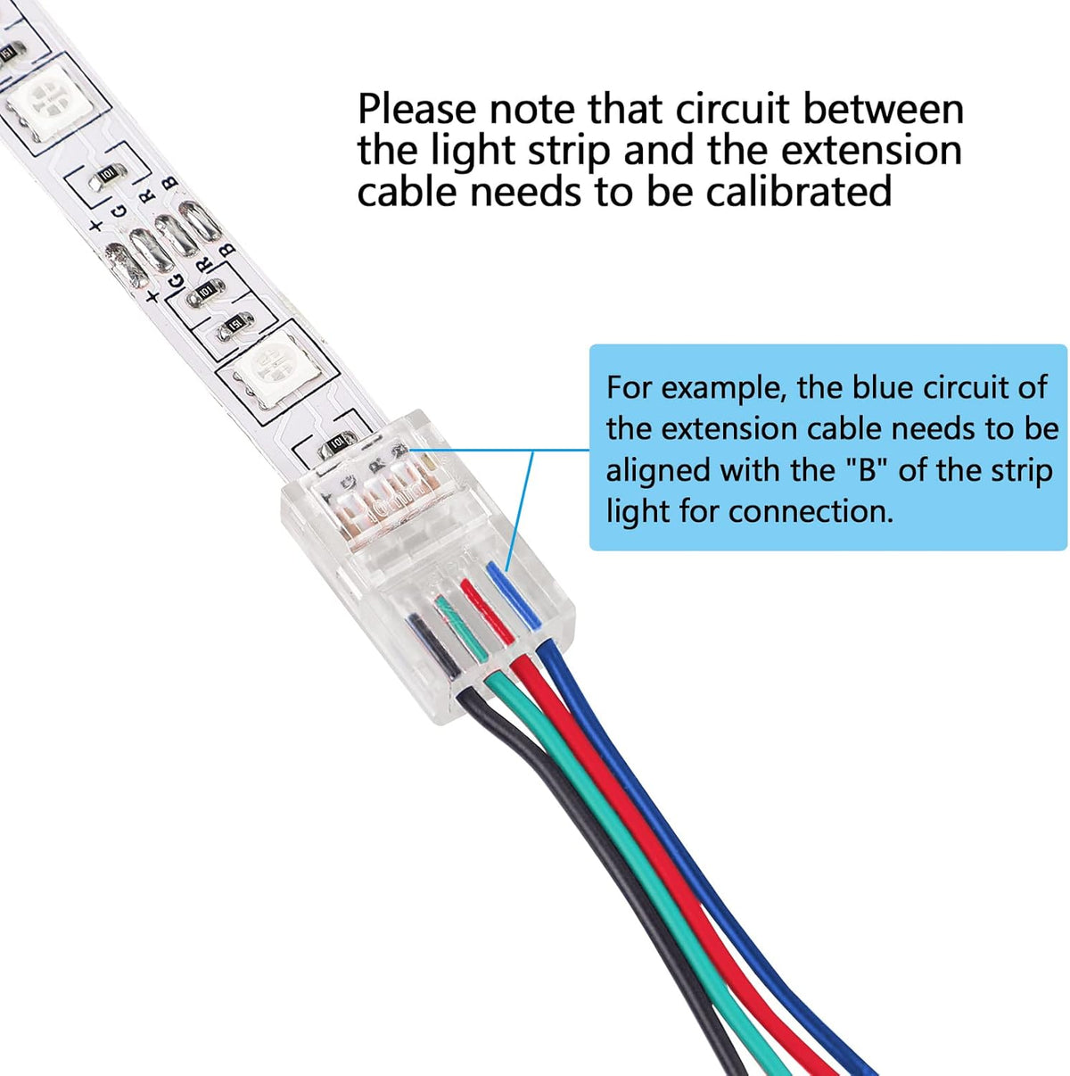 10 Pack 4 Pin LED Connector for 10mm RGB 5050 LED Strip Lights with 16.4ft Extension Cable T694736