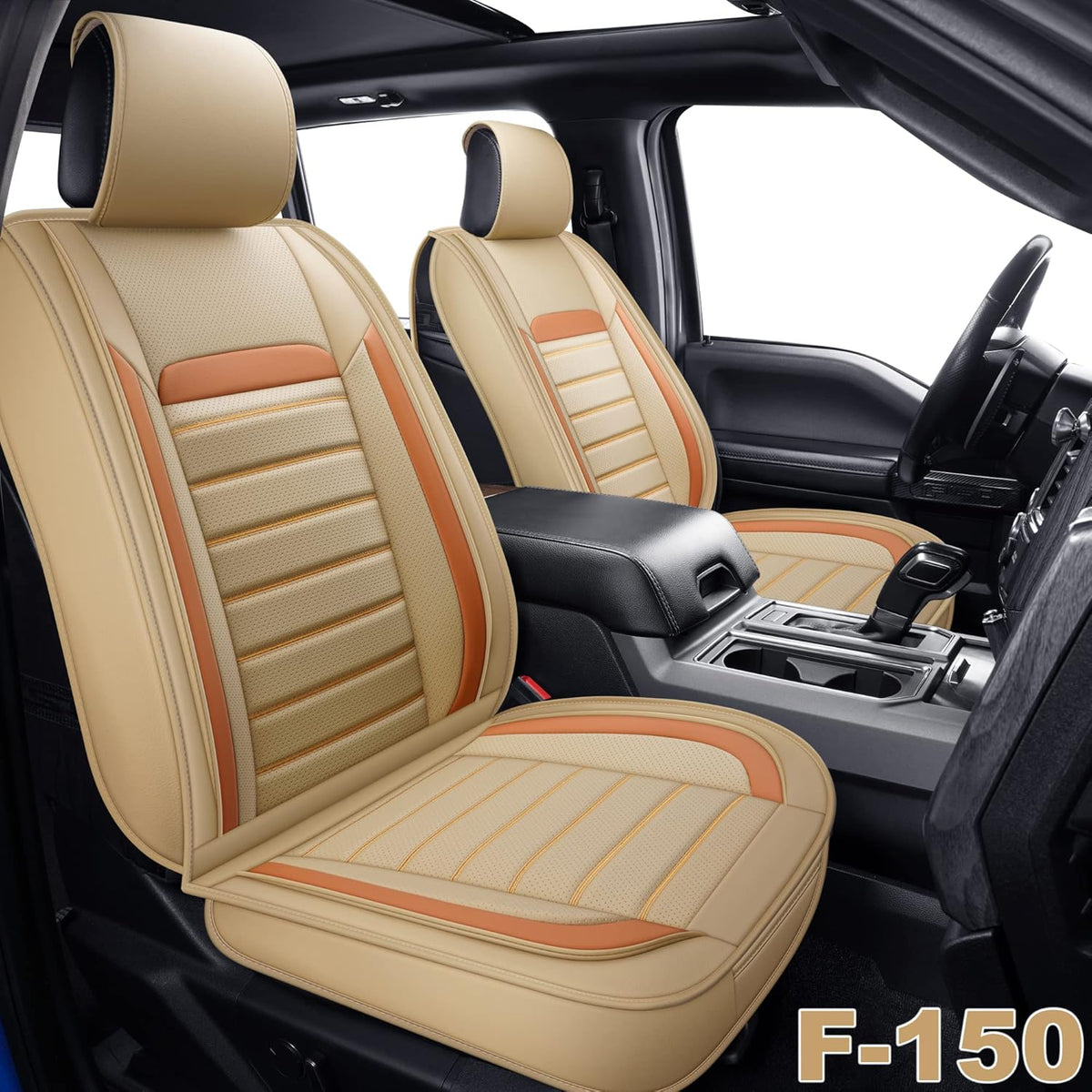 Faux Leather Car Seat Covers Front Pair F542672