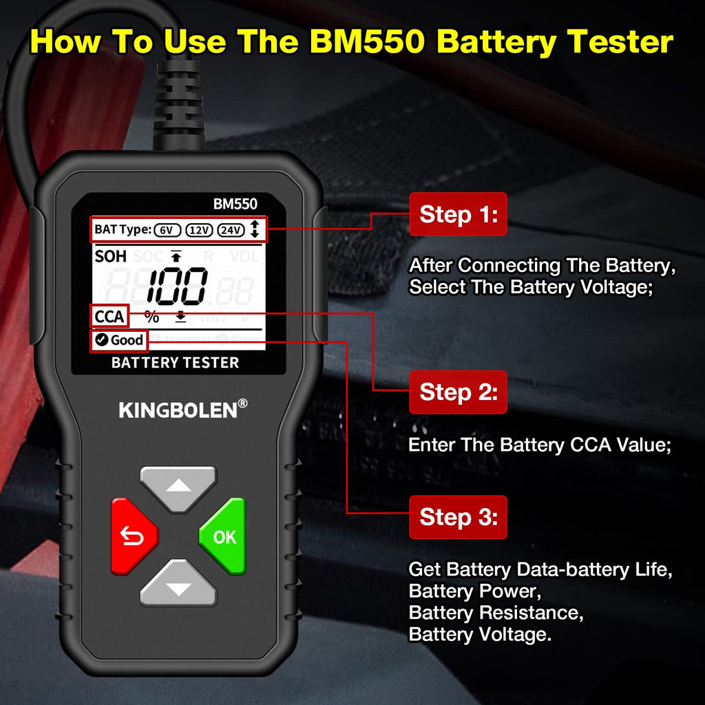 6V 12V 24V Car Battery Tester M740890
