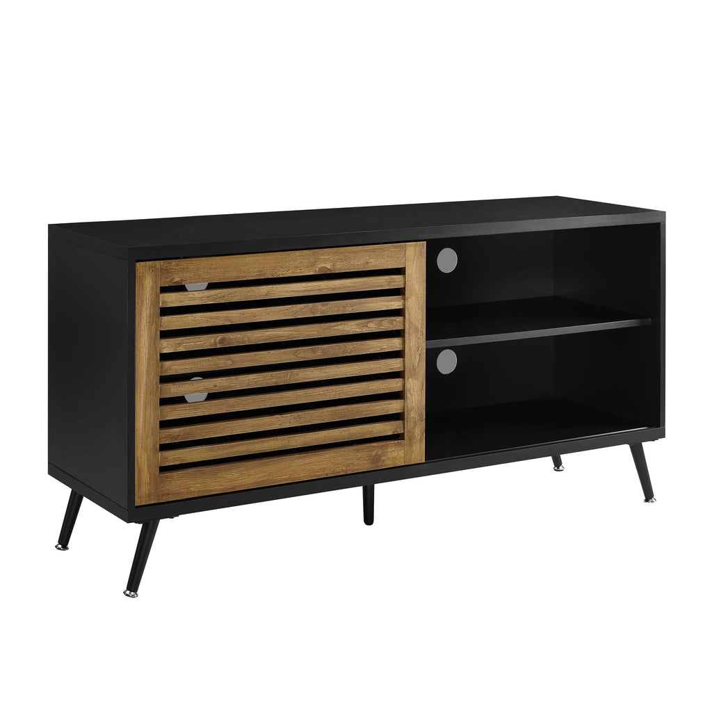Black Mid Century Modern TV Stand O73872