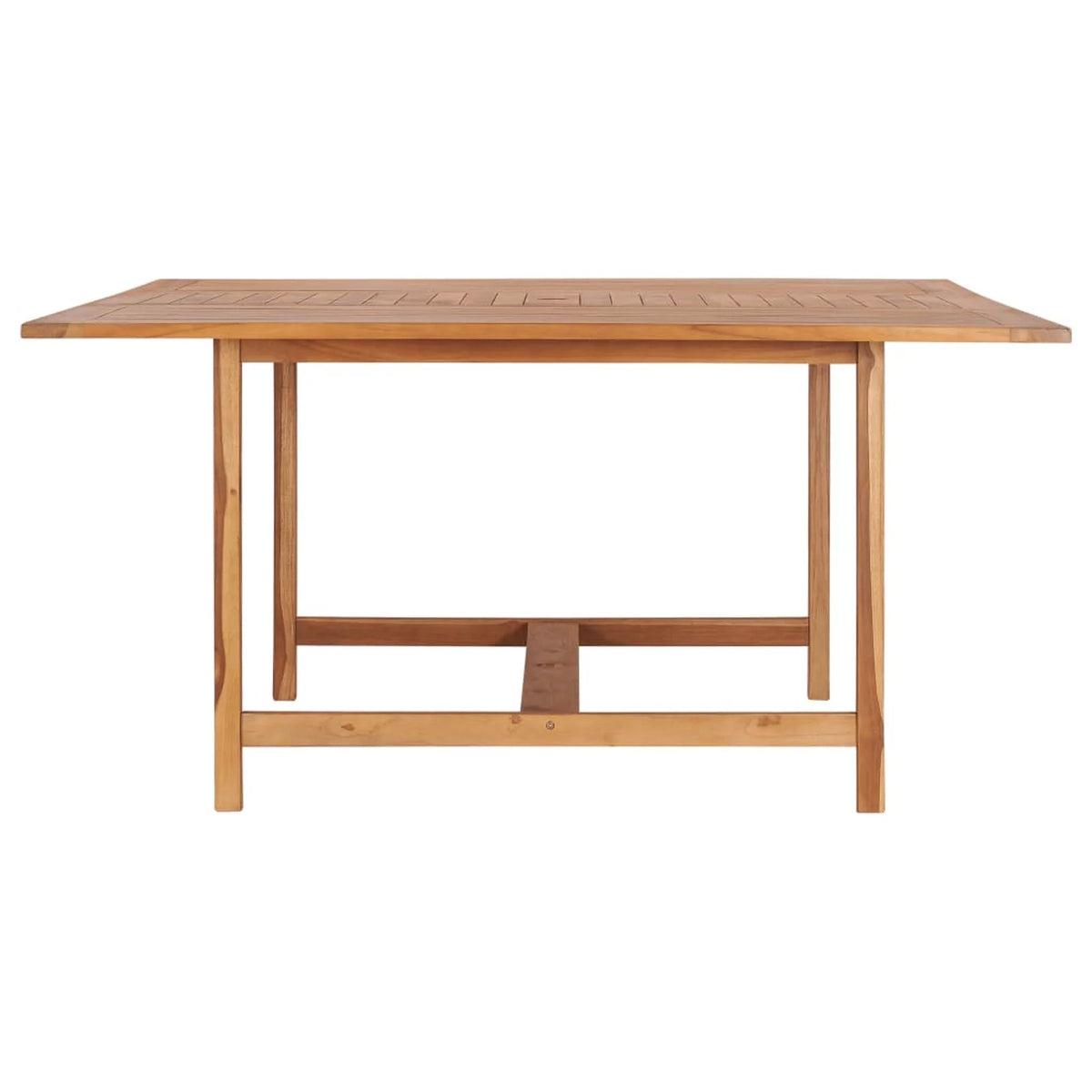 Patio Table with Umbrella Hole, Teak Wood Outdoor Dining Table O41006