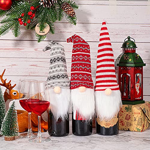 Handmade Plush Christmas Gnome Bottle Toppers 8 Pieces I645175