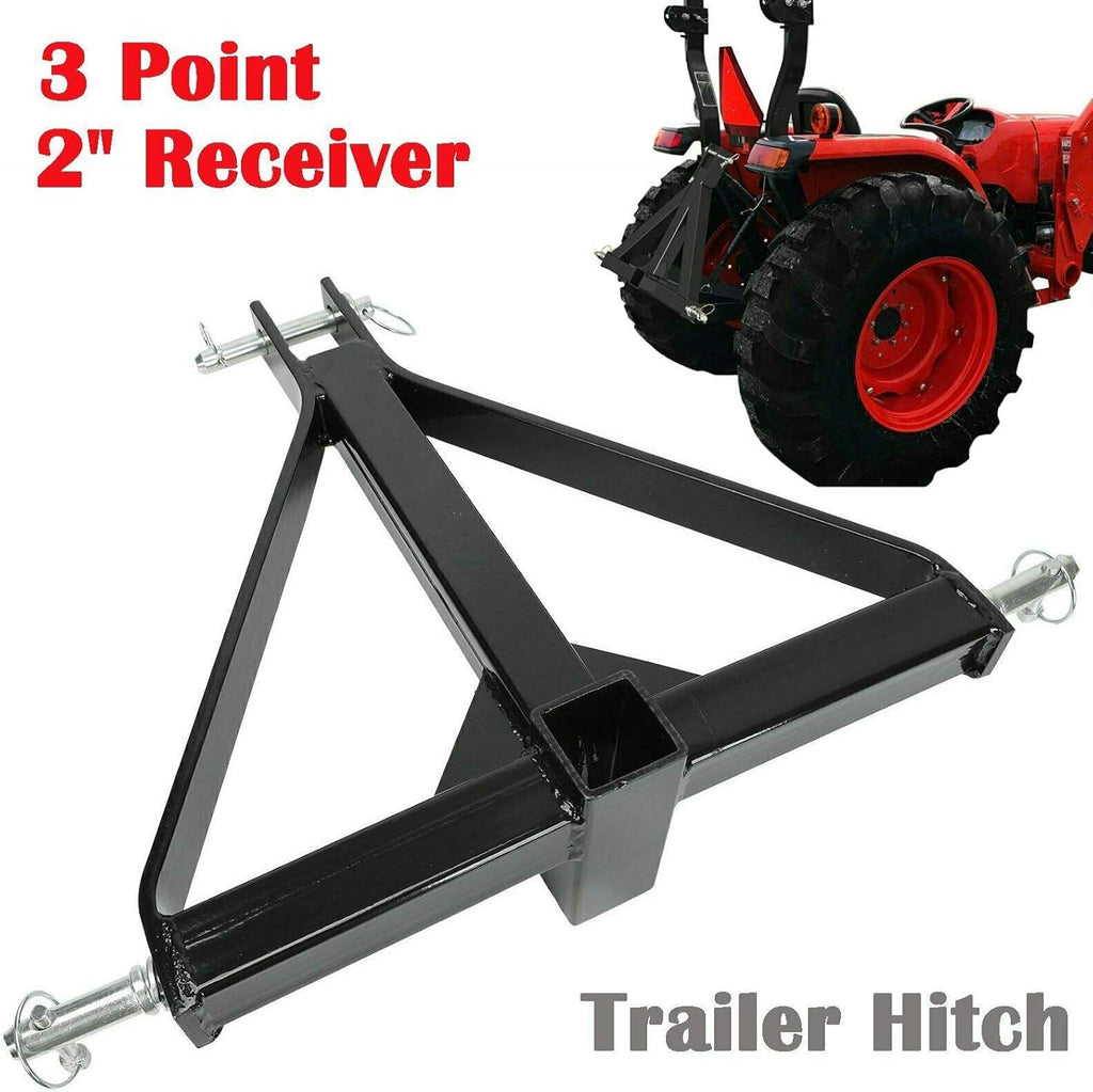 2 Receiver 3 Point Trailer Hitch Category 1 Tractor Tow Drawbar Adapter D13397