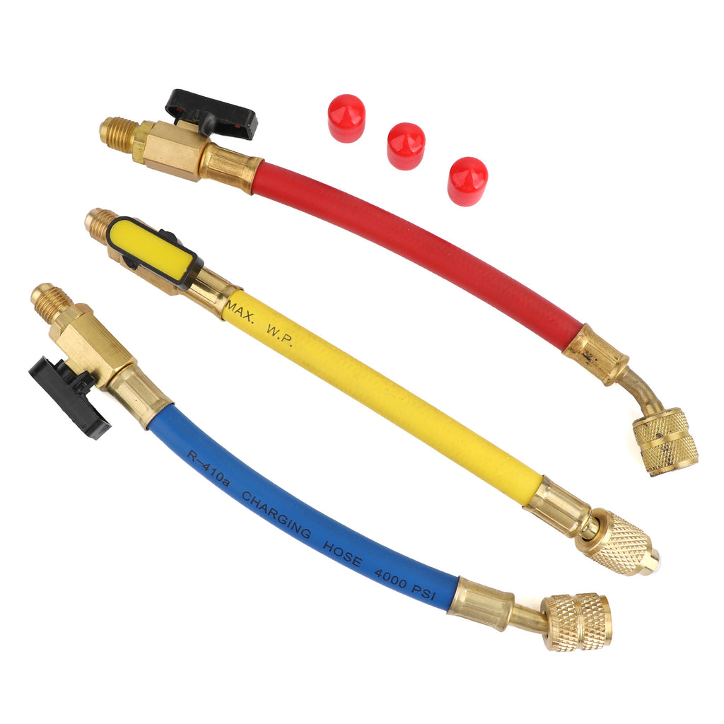 3x Manifold Gauge A/C Refrigeration Charging Hoses Q76450