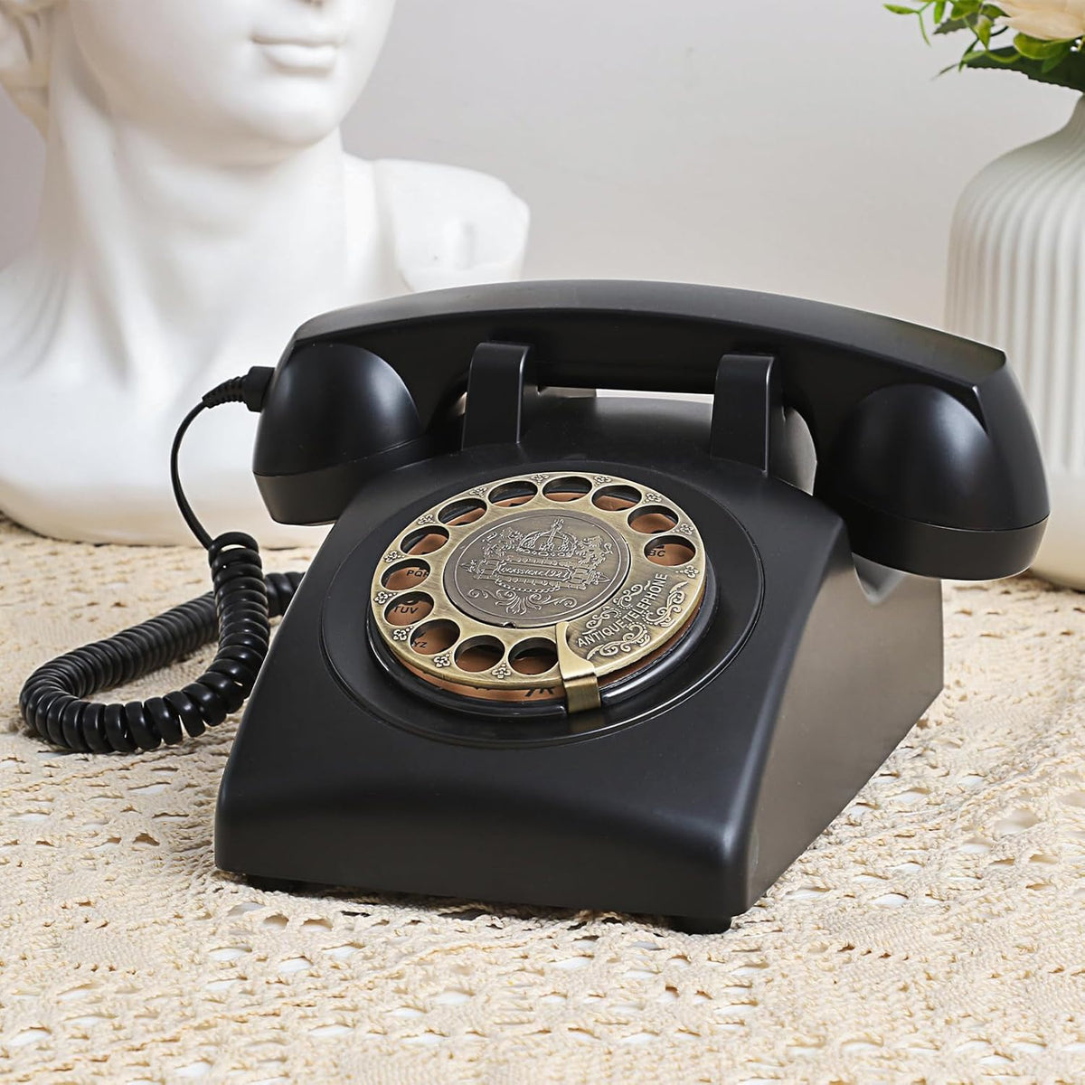 Retro Rotary Landline Phones with Mechanical Ringer Vintage Corded Phones H3766