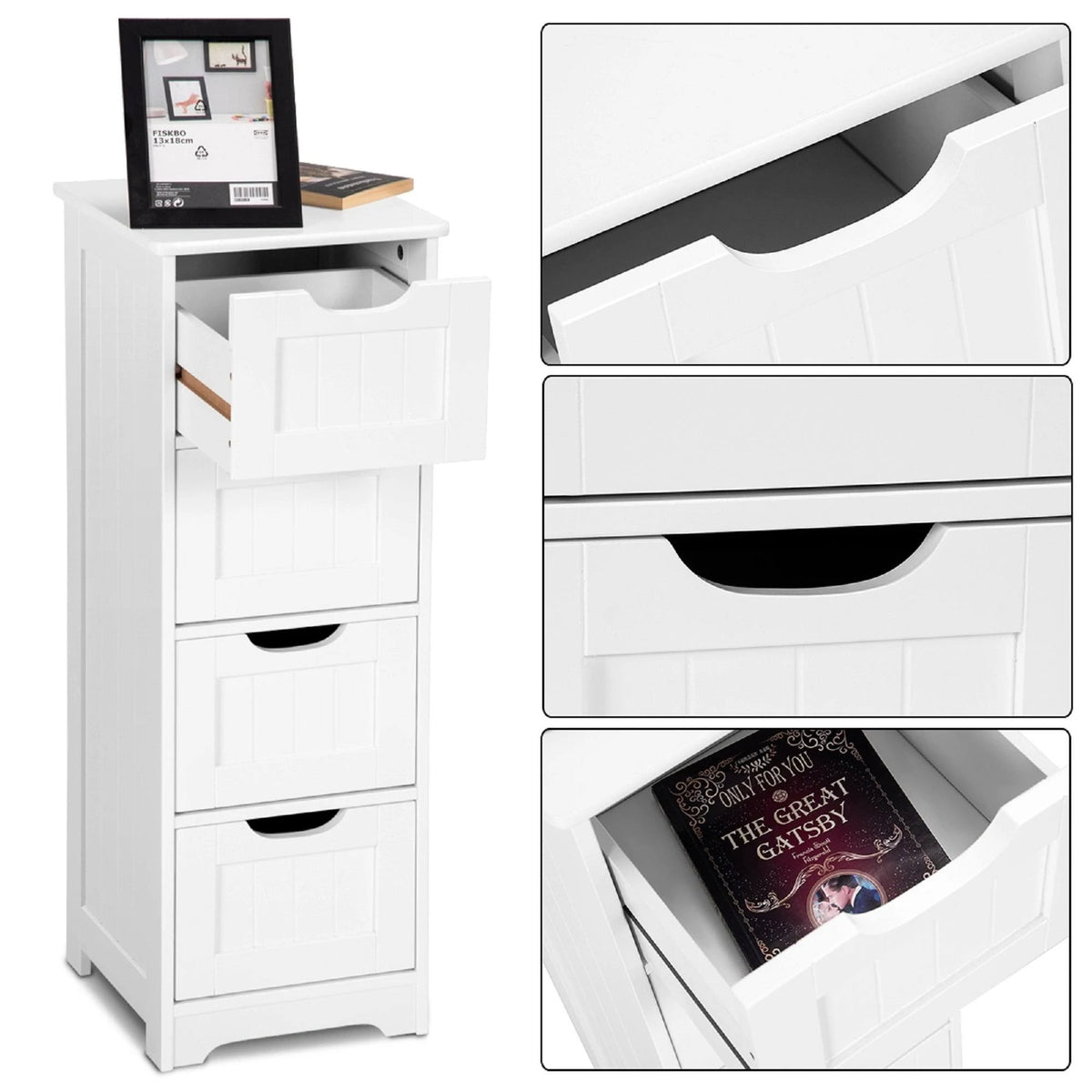 4 Drawers Bathroom Cabinet W740