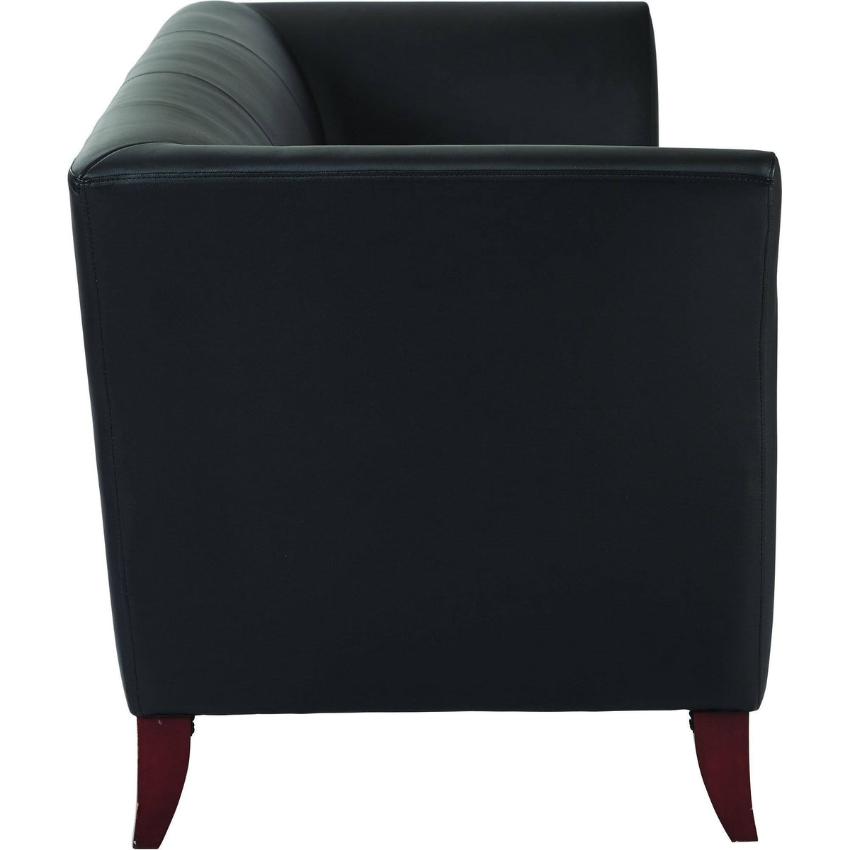 Black Faux Leather Sofa H49837
