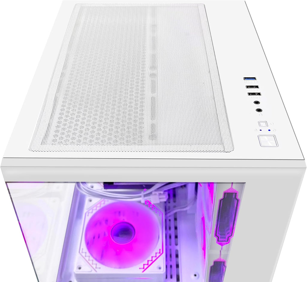 White Gaming PC Desktop - AMD Ryzen 7 5700X3D 8-Core 3.0 GHz, RTX 3060 12GB, 32GB DDR4 RAM 3200, 1TB M.2 PCIE SSD, Windows 11 Pro 64-bit M2466