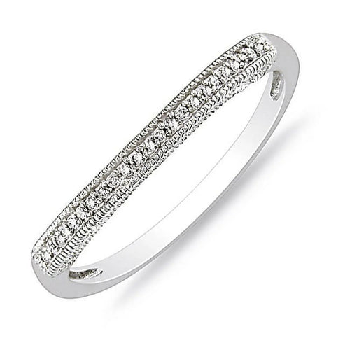 10k White Gold Diamond Wedding Ring Band Z3762