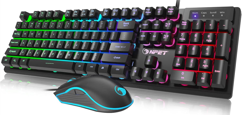 Wired Gaming Keyboard Mouse Combo LED Backlit 6400 DPI Pink Pack of 2 R9690