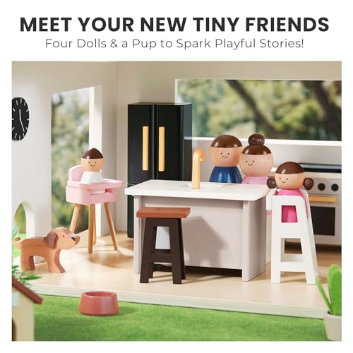 53Pcs Wooden Doll House with Furniture A684081