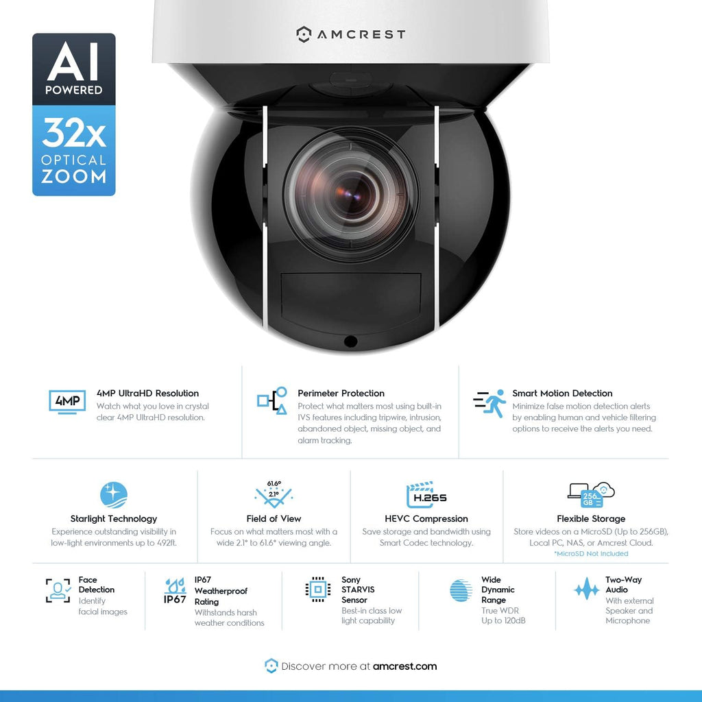 4MP Outdoor PTZ POE IP Camera 32x Optical Zoom F981