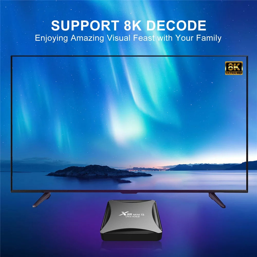 Android 13.0 TV Box 4GB RAM 64GB ROM Quad-Core 8K HDR10+ Ultra HD M5711