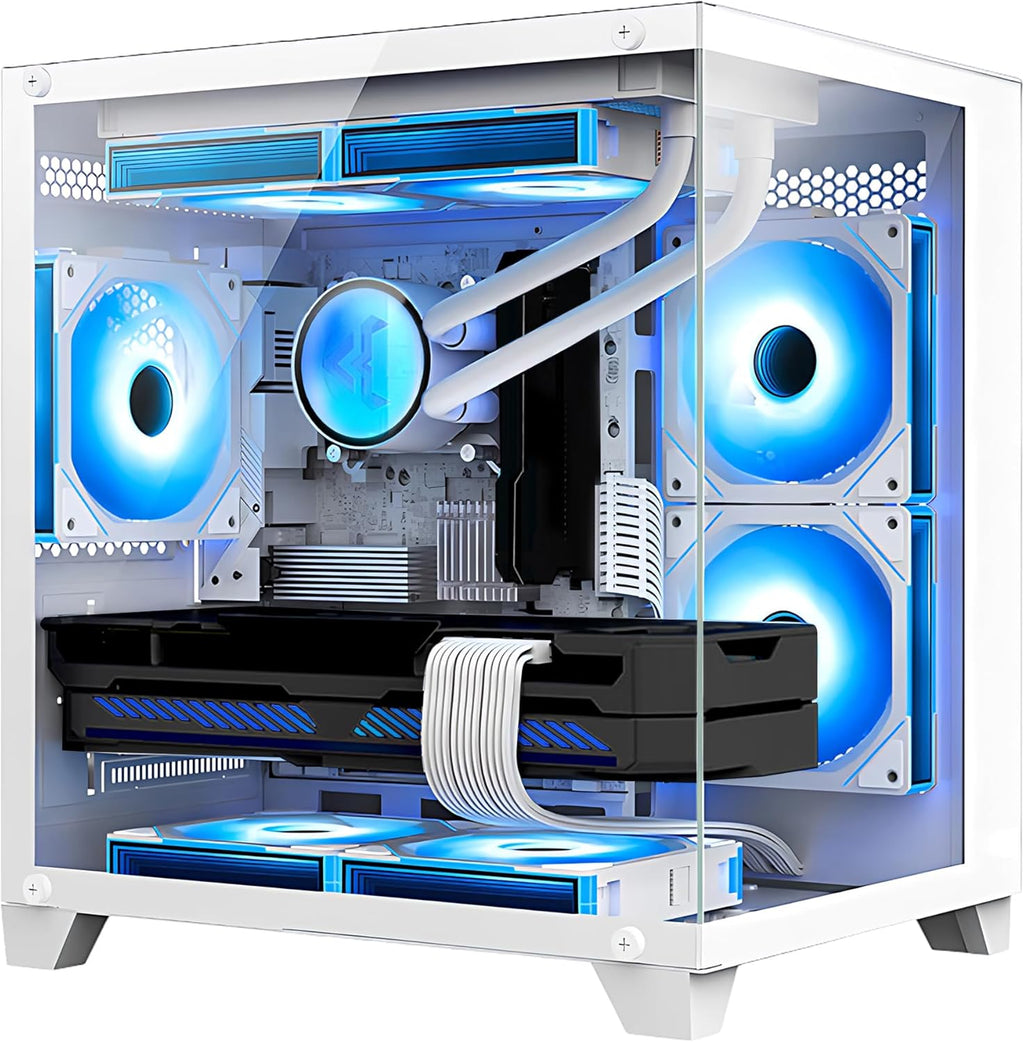 White Gaming PC Desktop - AMD Ryzen 7 5700X3D 8-Core 3.0 GHz, RTX 3060 12GB, 32GB DDR4 RAM 3200, 1TB M.2 PCIE SSD, Windows 11 Pro 64-bit M2466