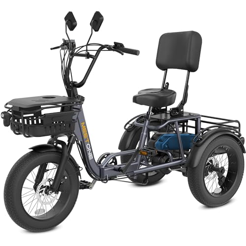 Folding Electric Tricycle 1000W 48V 15AH 18''×4'' Fat Tire 3 Wheel 450lbs Load V5618