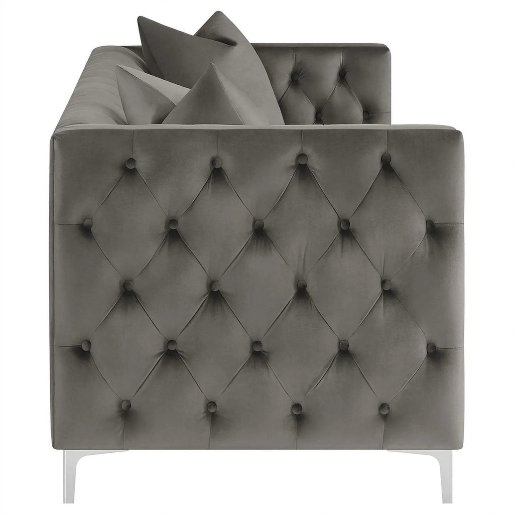 Velvet Tufted Tuxedo Arms Living Room Set S4358