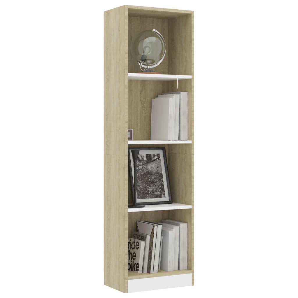 White 4-Tier Book Cabinet J563436