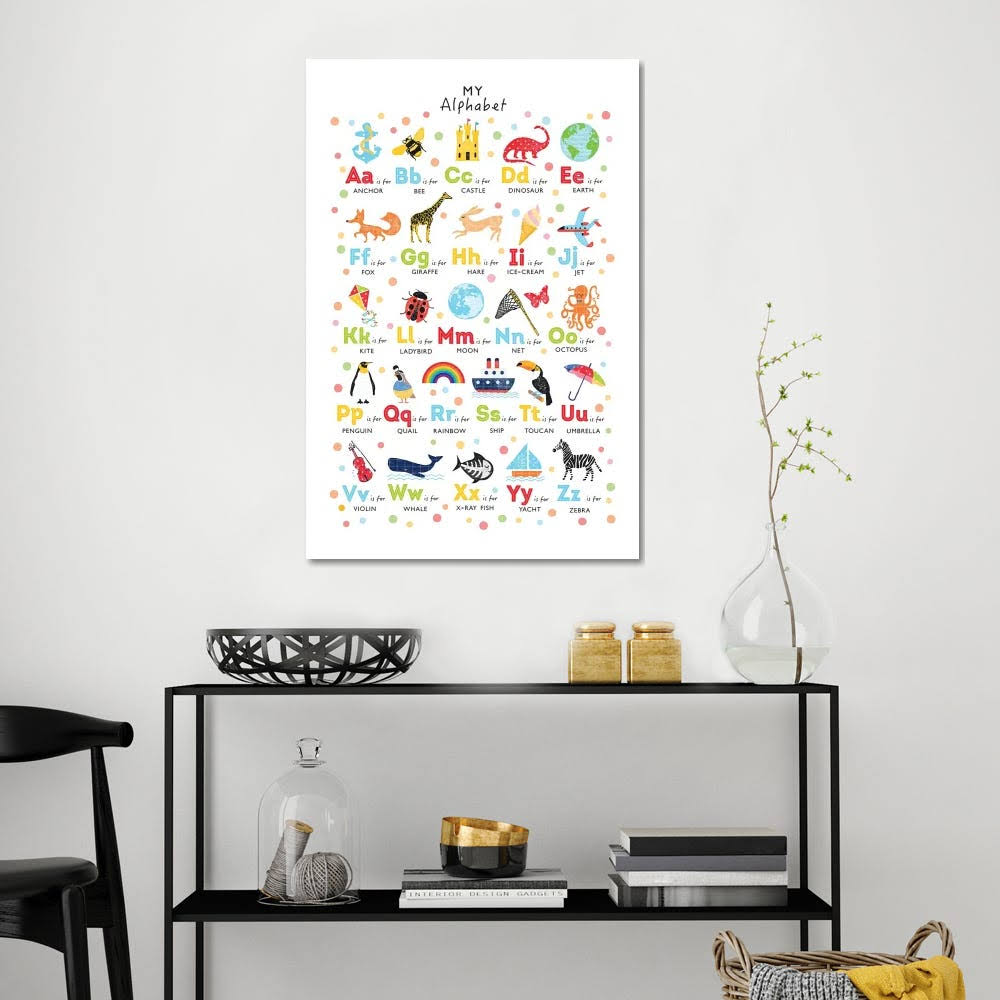 Bright Alphabet Print Canvas Art V133