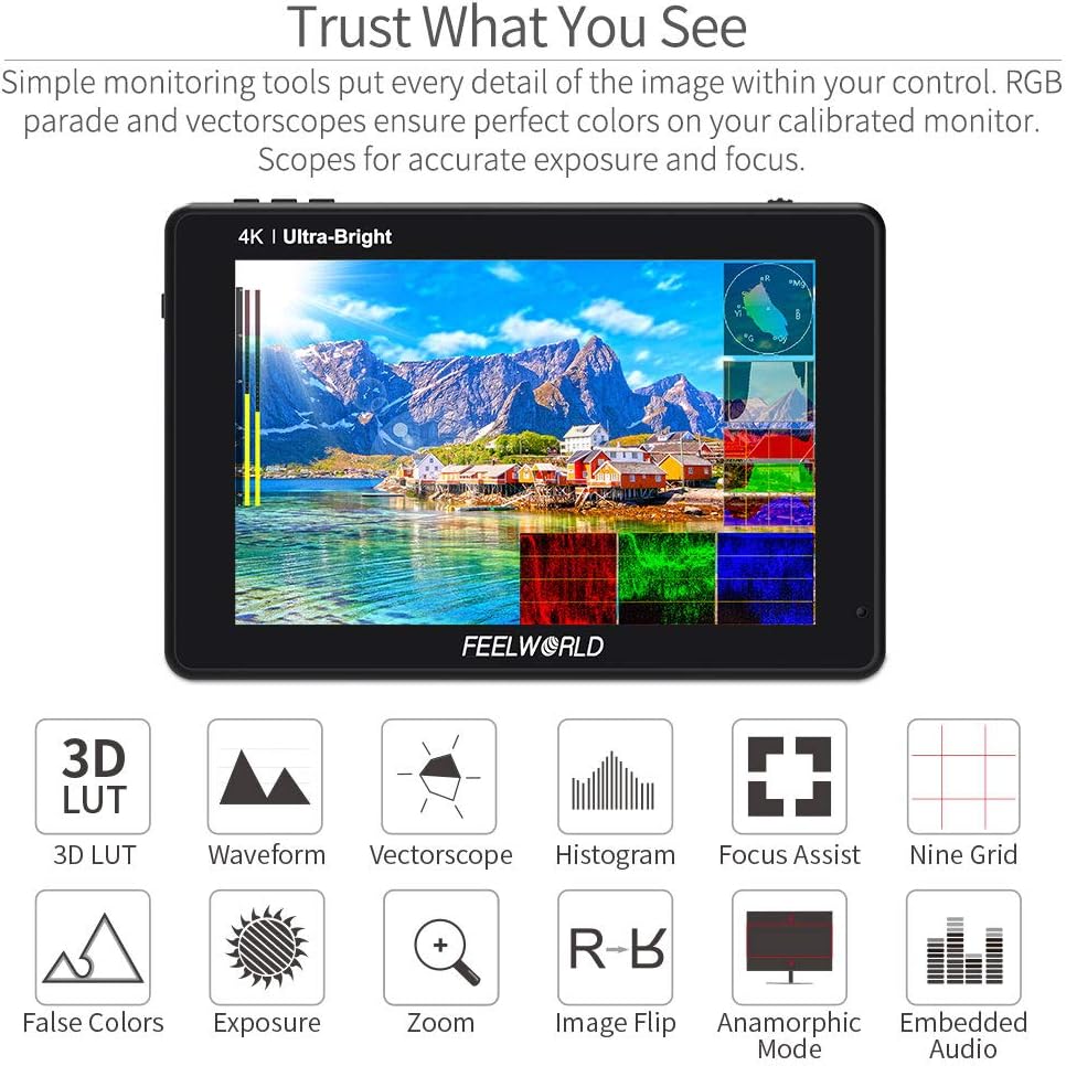 7 Inch 2200nit Ultra Bright Touch Screen Camera Field Monitor S27399