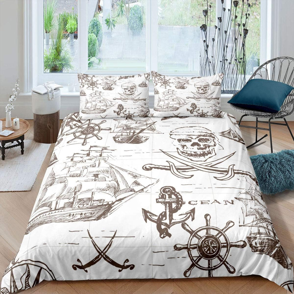 Black White Full Size Kids Football Comforter Cover Bedding Set V17602