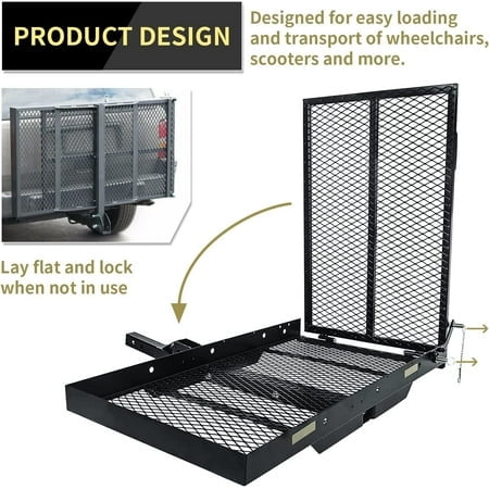 500lbs Hitch Mounted Cargo Carrier with Loading Ramp Y46096