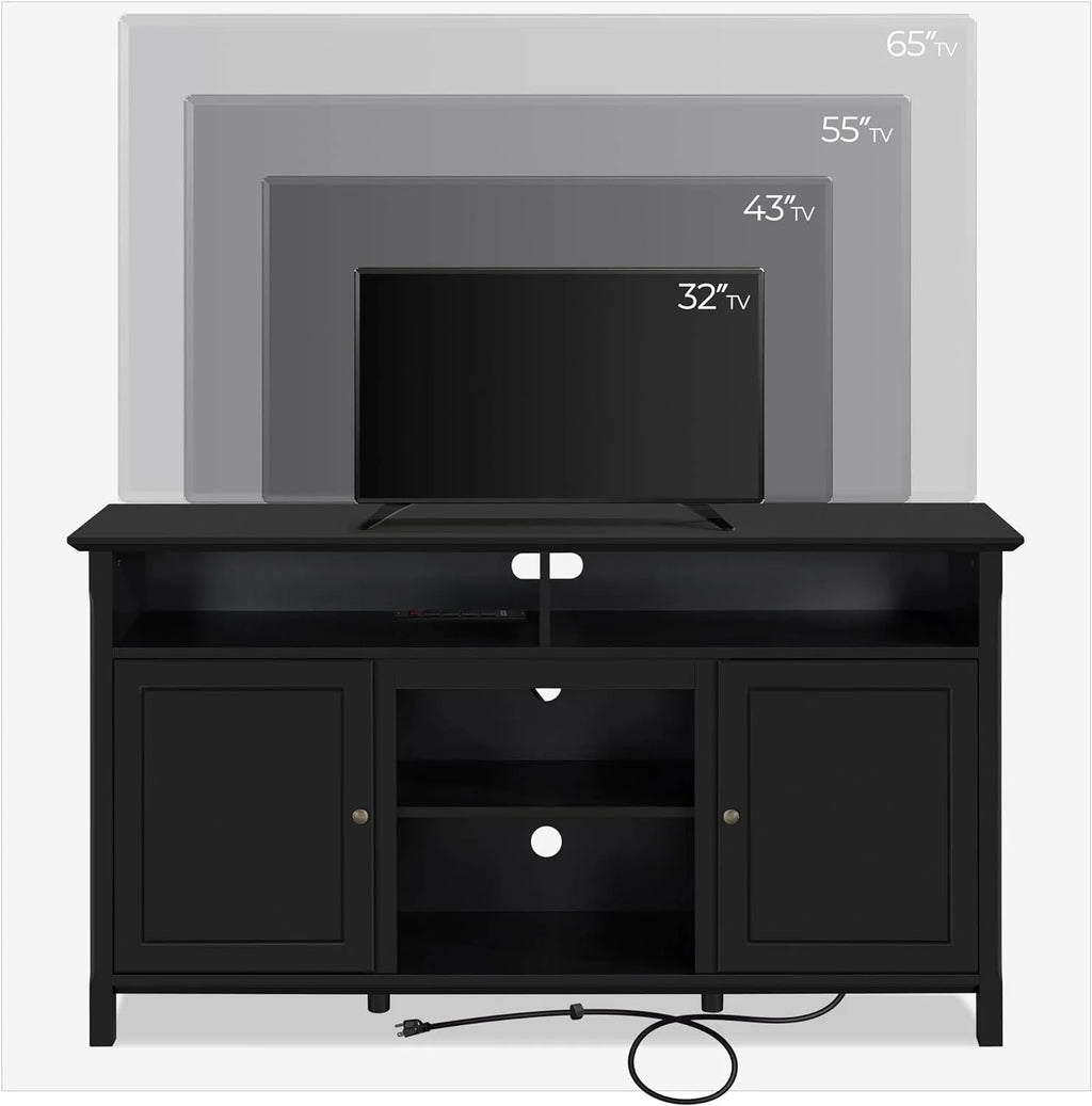 Black TV Stand with Doors up to 65 in K69299