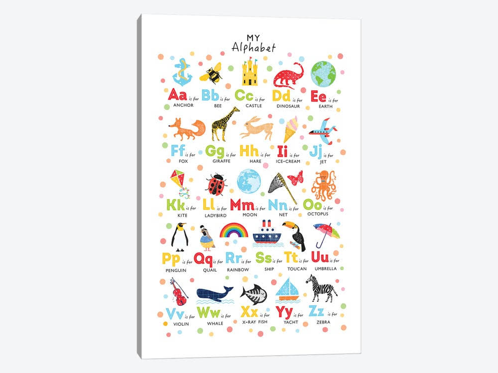 Bright Alphabet Print Canvas Art V133