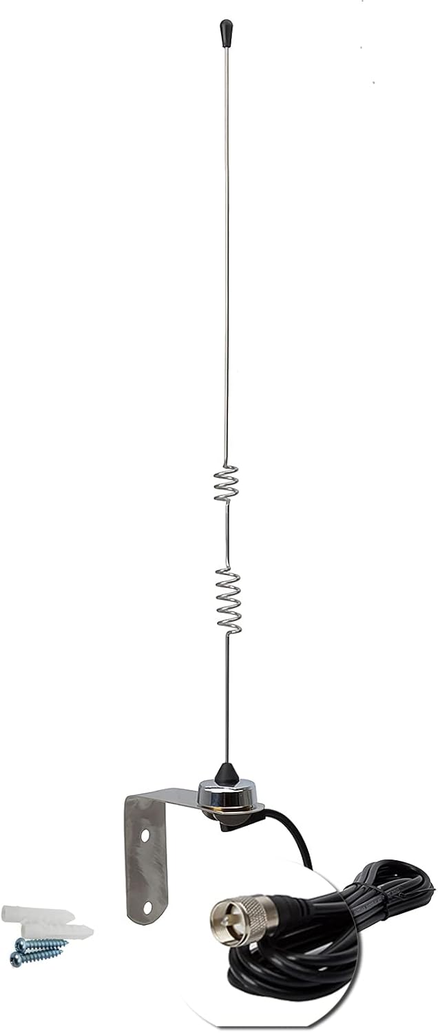 Dual Band NMO Antenna with 13ft RG58/U Coaxial Cable and Stainless Steel L Bracket R651102