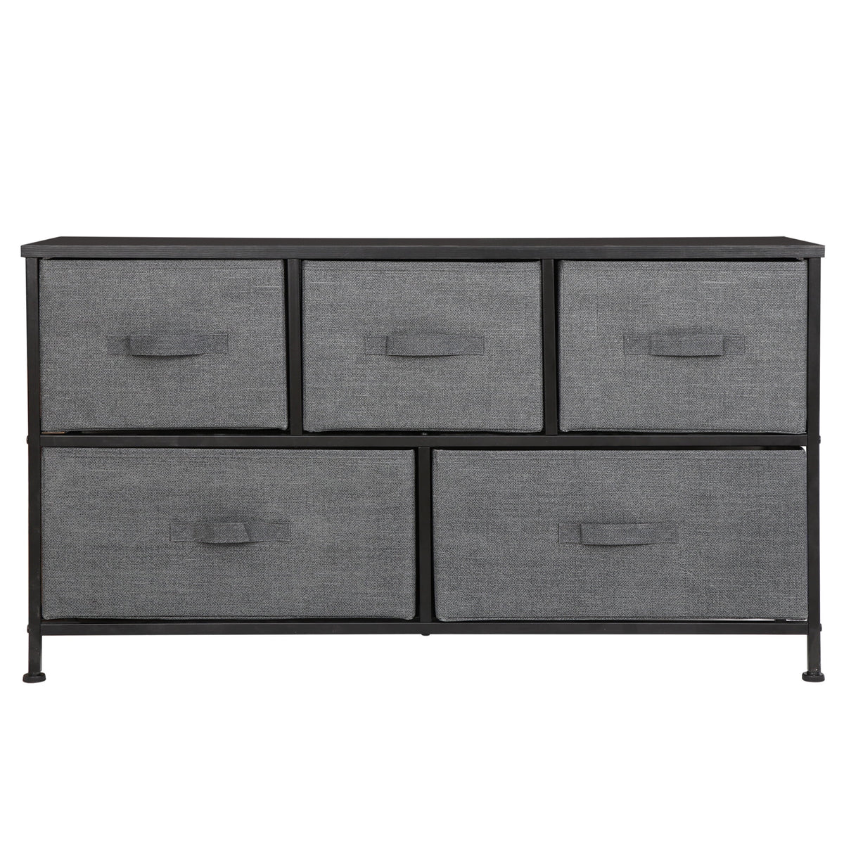 2 Tiers Steel Frame Wide Dresser Storage Tower W906