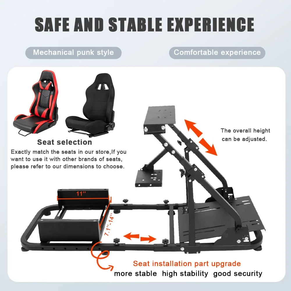 Racing Simulator Cockpit with Dual Reinforcement Arms B7018