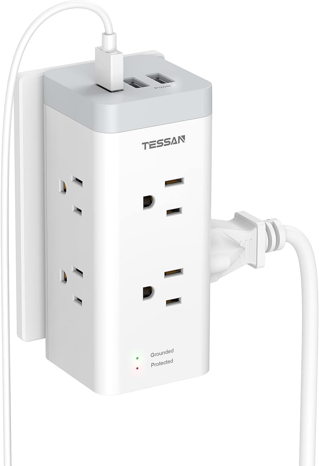 Multi Plug Outlet Extender with USB, 6 Electrical Outlet Z58373