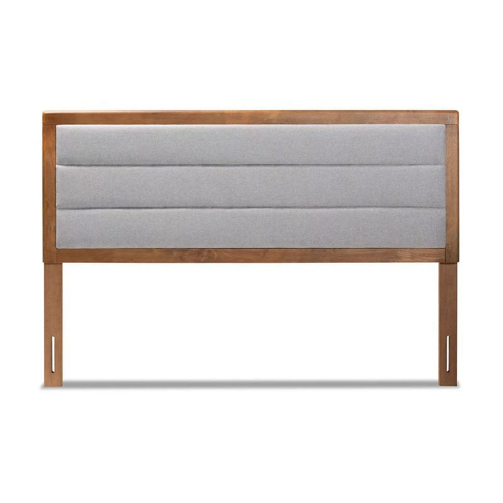 Light Gray Walnut Brown Full Size Wood Headboard B6765