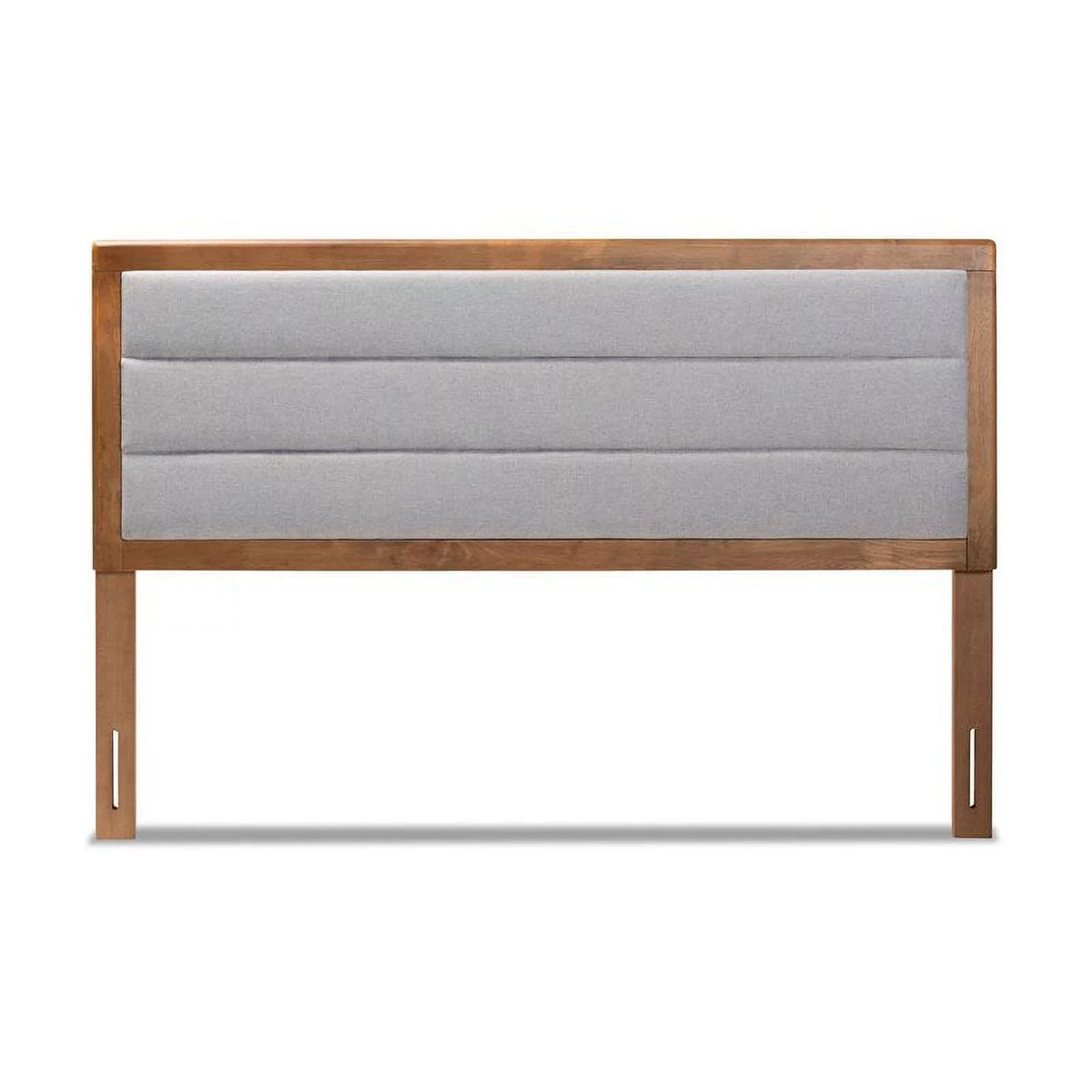Light Gray Walnut Brown Full Size Wood Headboard B6765