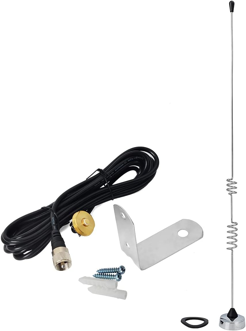 Dual Band NMO Antenna with 13ft RG58/U Coaxial Cable and Stainless Steel L Bracket R651102