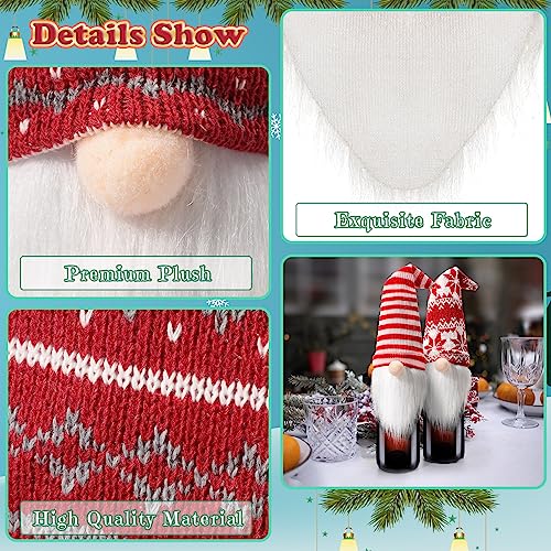 Handmade Plush Christmas Gnome Bottle Toppers 8 Pieces I645175