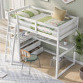 Twin Size Loft Bed with Desk and Shelves B1347