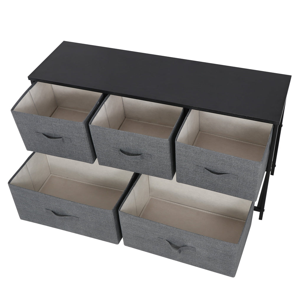 2 Tiers Steel Frame Wide Dresser Storage Tower W906
