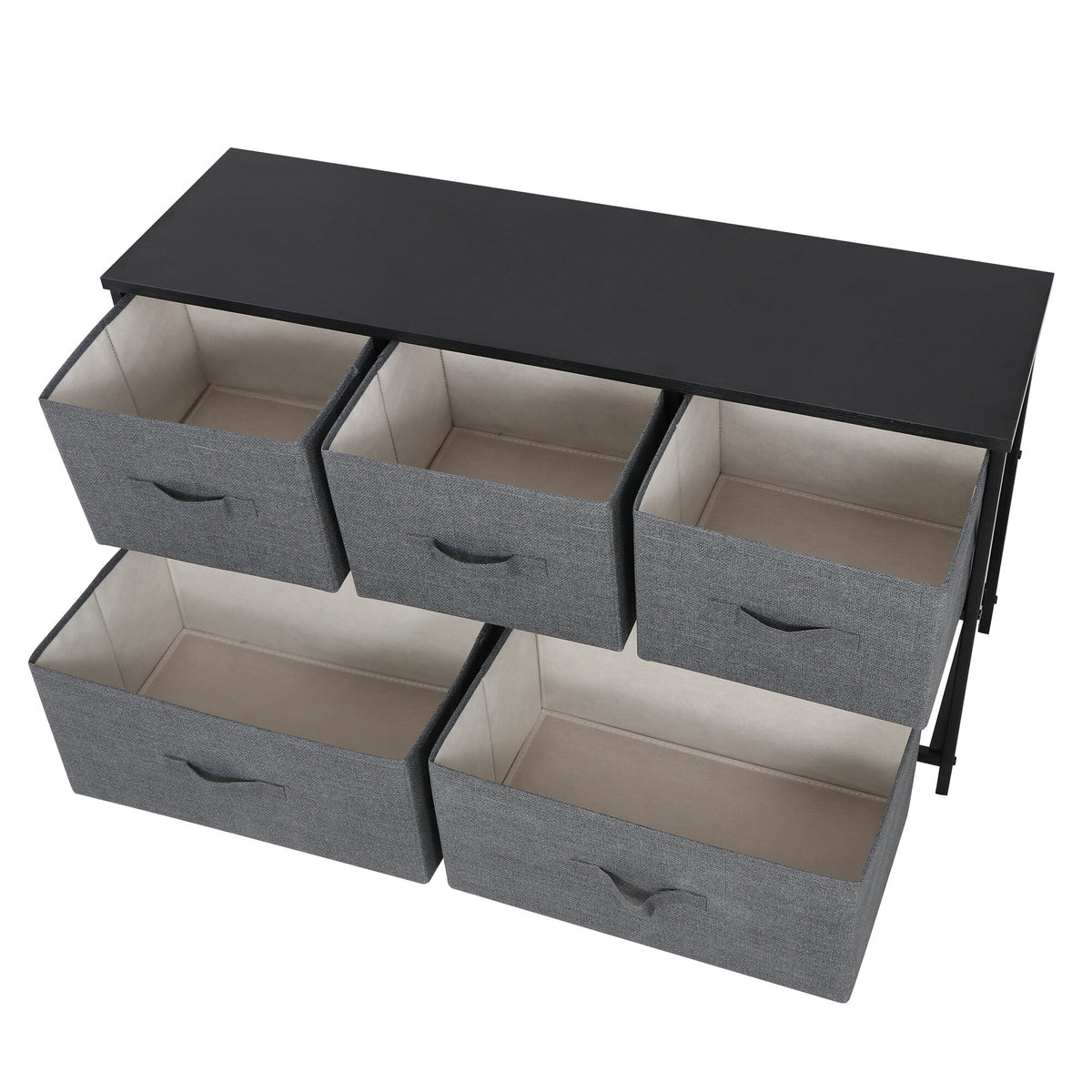 2 Tiers Steel Frame Wide Dresser Storage Tower W906