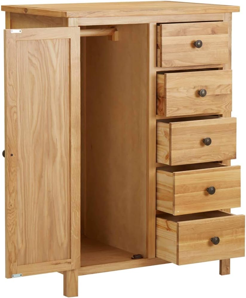 Solid Oak Wood Wardrobe H3170