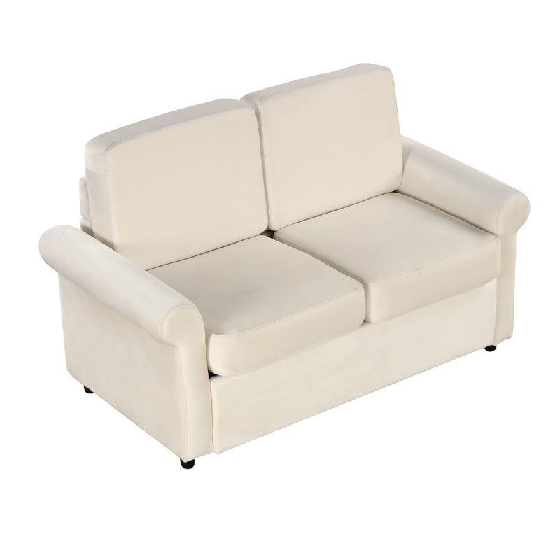 Grey Pull Out Sofa Bed with Twin Size Mattress Pad U753